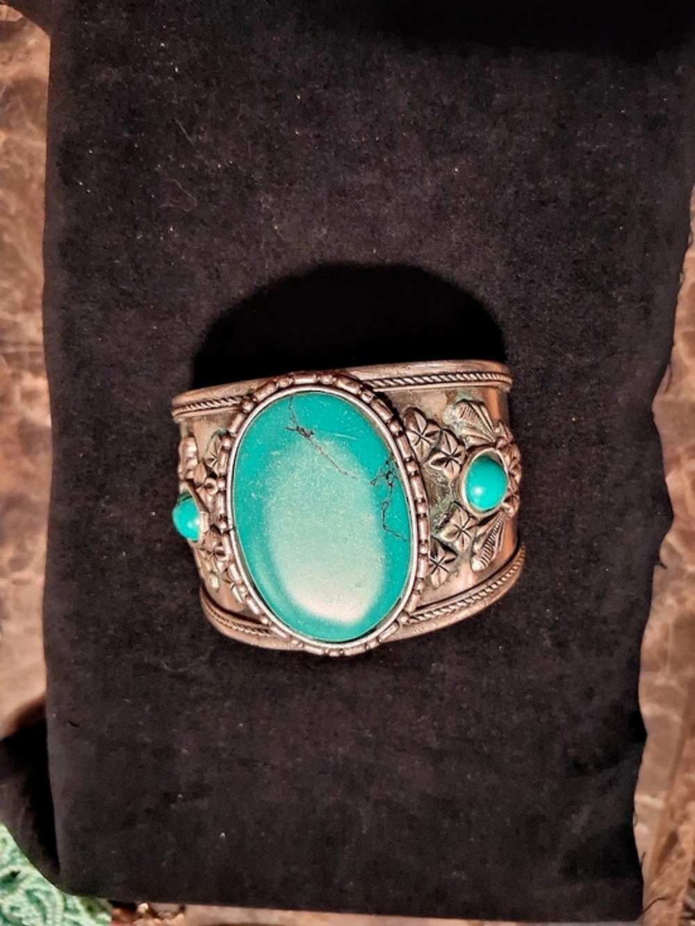 Turquoise Stone Cuff Bracelet